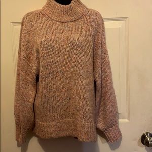 Ann Taylor pink sparkly long sleeve sweater size M